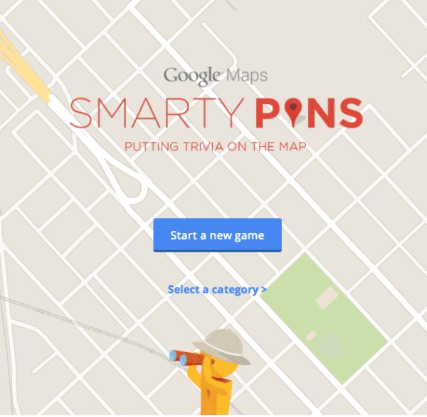 Play SmartyPins geography trivia game with Google Maps