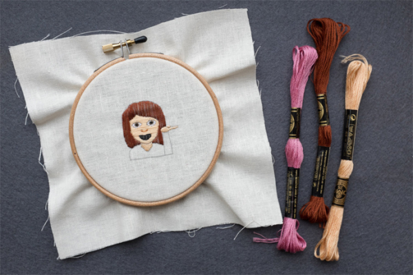 The coolest emoji gifts, like this embroidery hoop art from harllee