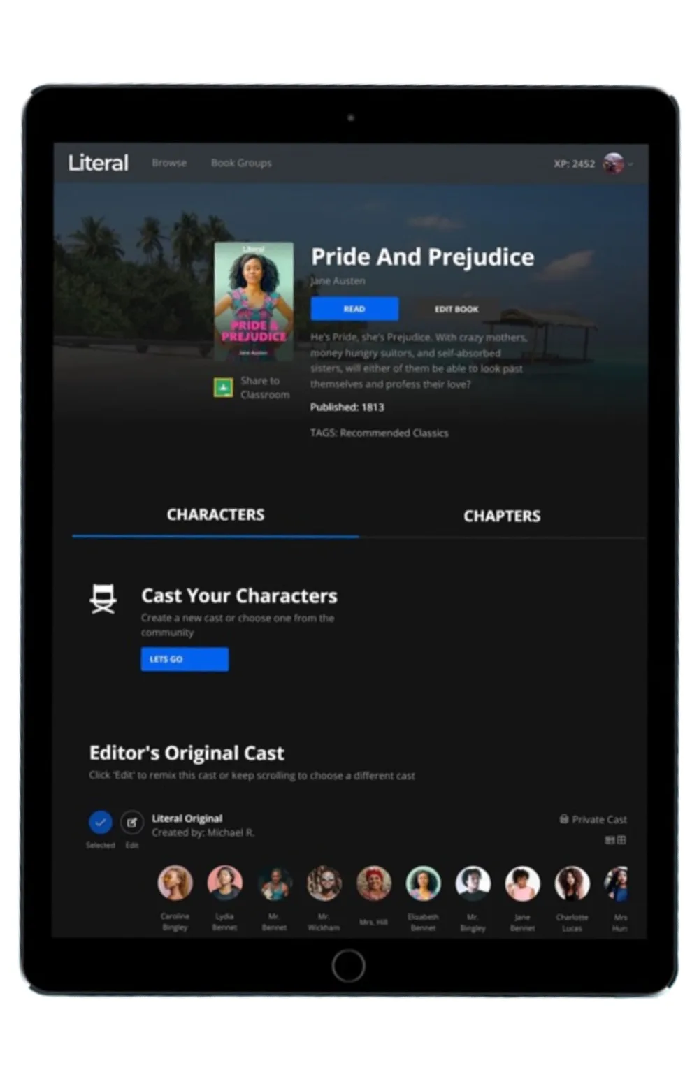 Literal reading app: Such a terrific option for tweens and teens because it teaches via...text!