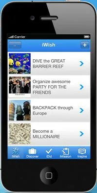 What's on your bucket list? iWish helps organize dreams for iPhone and Android users