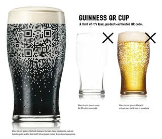 Piquing our Geek -- Guinness QR Code pint glass