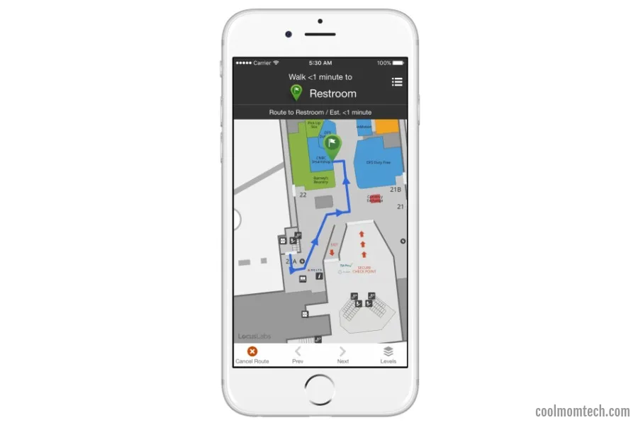 TripIt app's new interactive airport maps even tell you how much time it takes to get between terminals or to a restaurant or bathroom!