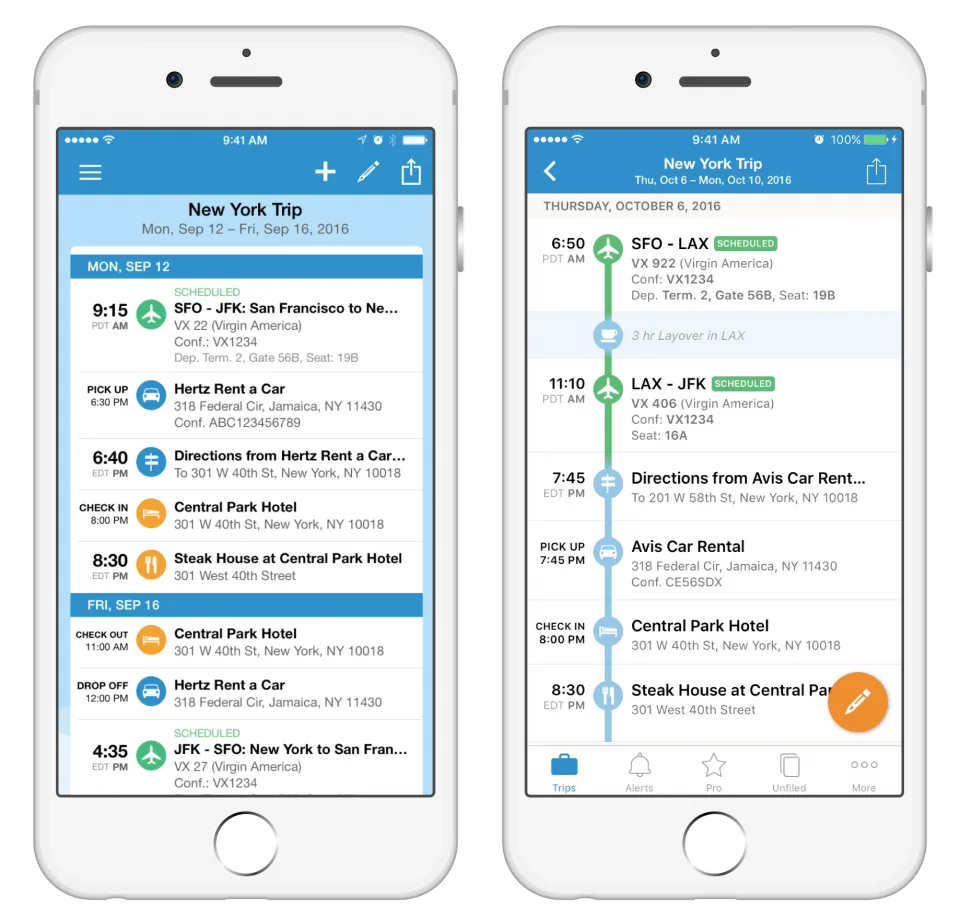 The TripIt app timeline view makes sorting your itinerary so much easier!