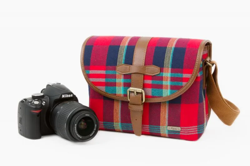 A cute camera satchel with all of the Scotch plaid, none of the haggis