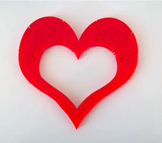 3D printed heart puzzle for kids by NL Royalty for Valentine's Day