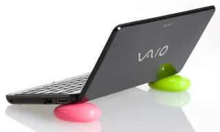 Prop up your laptop with a pebble