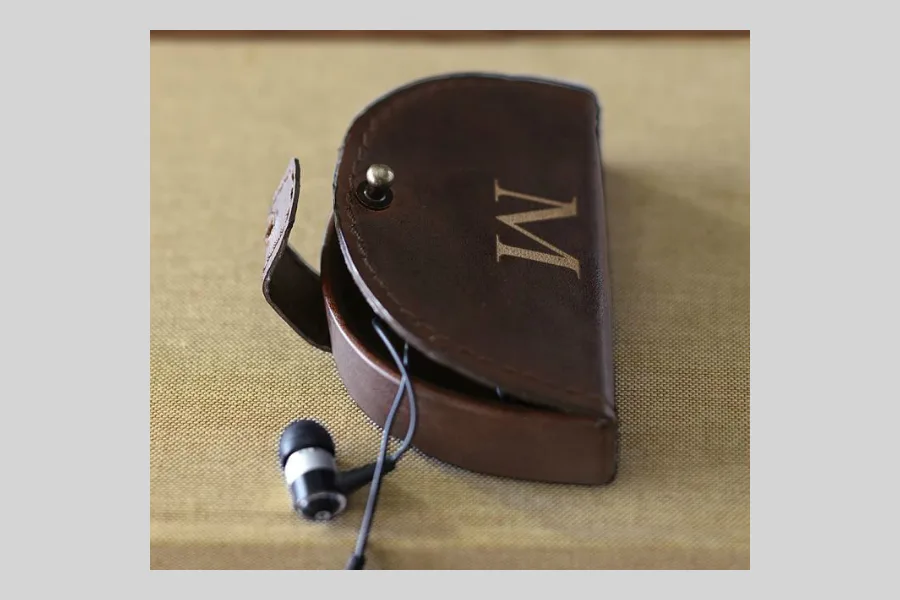 Give the Mother's Day gift of tech organization with this swanky leather earbuds case