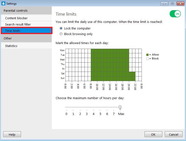 Your cable provider, like spectrum, may offer a free suite of parental controls for online use like this time tracker