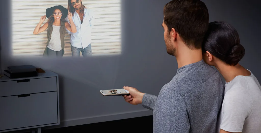 Great travel tech gifts: Moto Insta-Share Projector turns any Moto Z into a 72" flat-screen TV projector for photos or shows