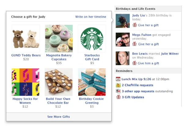 Facebook Gifts: This time, the gifts are real.