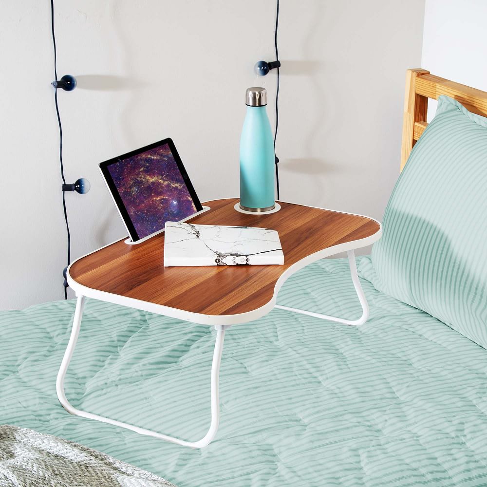 5 ergonomic laptop accessories you need for your work and study set-ups: Handmade wooden laptop desk | Vailiai Design