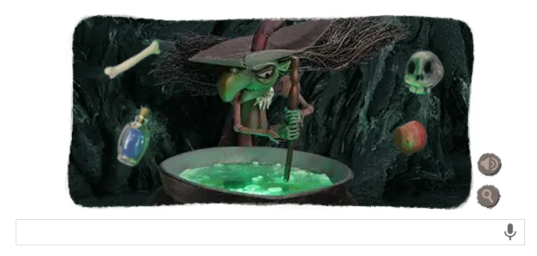 Today's Halloween Witch Google Doodle is a fun way to avoid work for 3 more minutes.