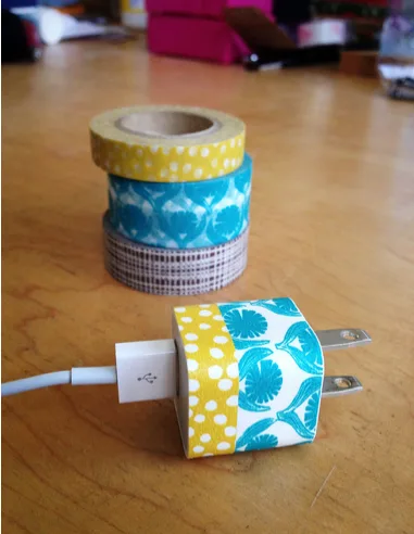 DIY Washi Phone Charger - crafty, techy genius.