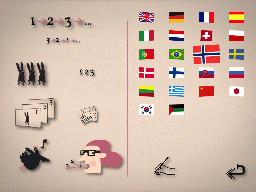 Count the Animals Foreign Language App for Kids