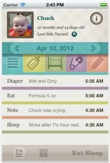 Eat Sleep app helps track your baby's essential activities