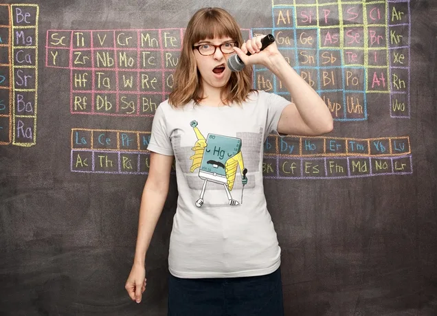 Freddie Mercury chemistry shirt at Threadless