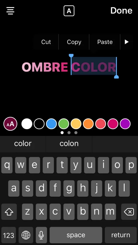 Instagram stories design tip: Making Ombre type in your text overlay | coolmomtech.com
