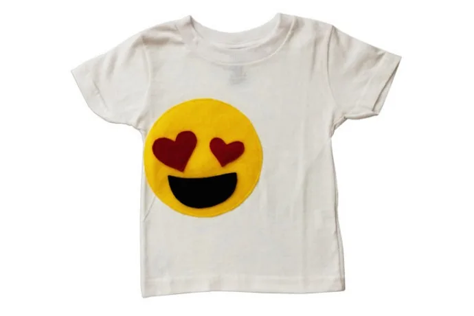 Emoji movie gear and activities: Handmade Emoji tee for toddlers and babies