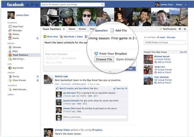 Dropbox and Facebook - a match made in heaven. Or the cloud.