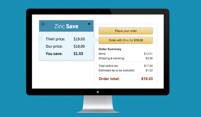 Zinc Chrome Extension for Instant Online Price Comparisons