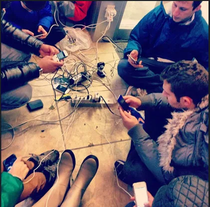 Amazing photos of NYC businesses offering residents a power charge during Hurricane Sandy. Cheers to all of you from all of us!