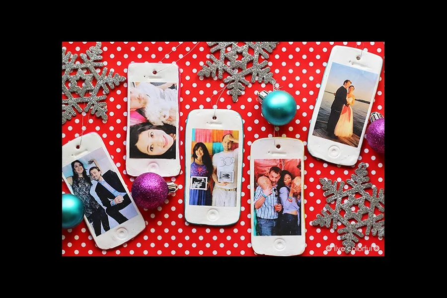 iPhone Photo ornaments DIY tutorial via Chica Circle