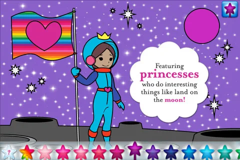 Princess Fairy Tale Maker is like coloring app meets make-your-own adventure book. With tiaras.