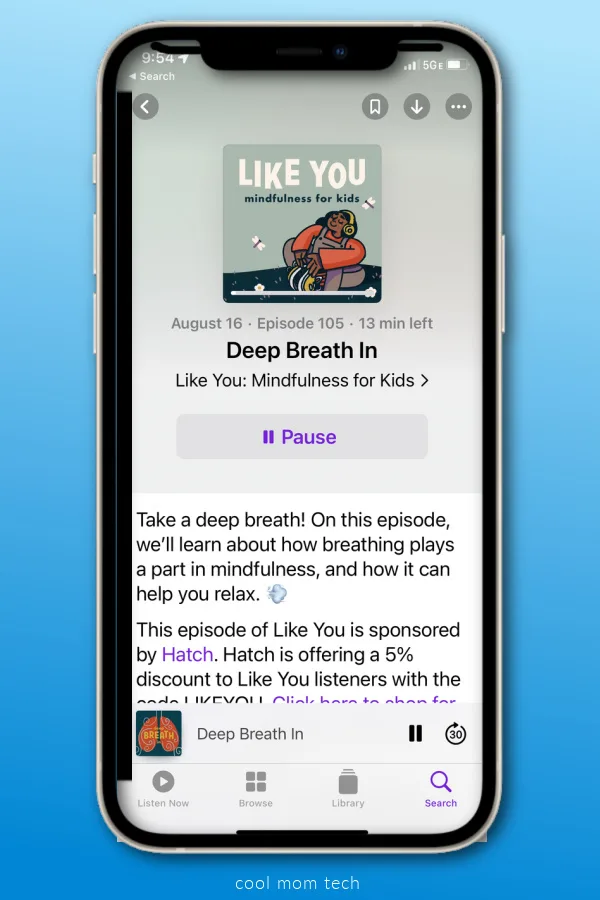 Anxiety in kids: Try a mindfulness podcasts like Relax and Be Happy