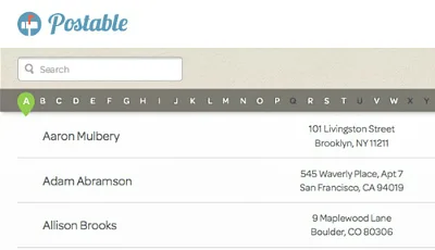 Contact management gets super easy with Postable