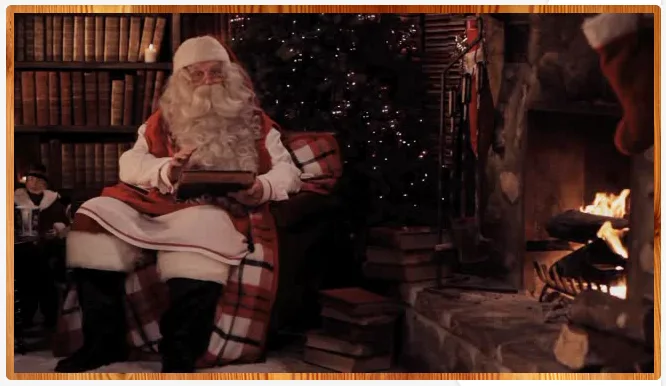 A personalized Santa video for kids with a Portable North Pole that's really, truly portable
