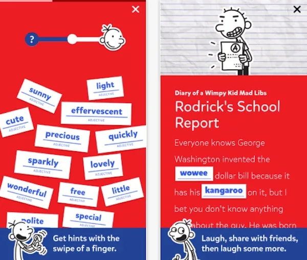 Best reading apps for kids: Diary of A Wimpy Kid