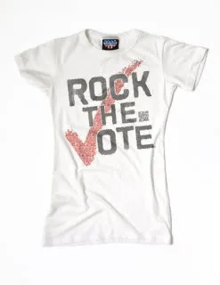 Rock the T-shirt in a whole new way with the QR code tee from Rock the Vote. 