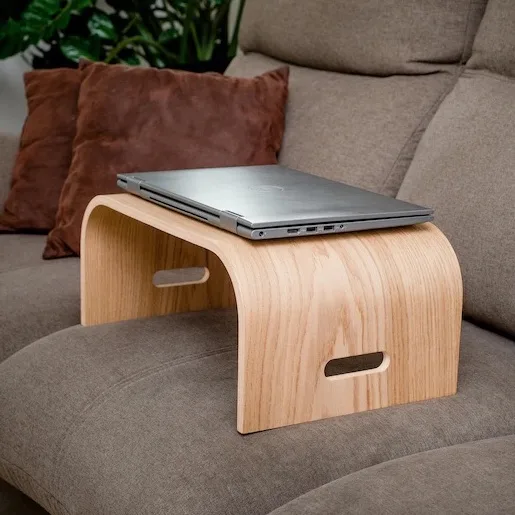 Ergonomic laptop accessories: This handmade wooden lap stand helps if you work from bed or the couch