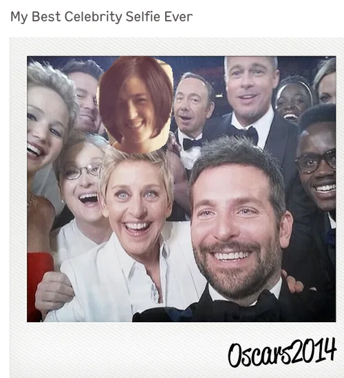 Put yourself in Ellen Oscars Selfie