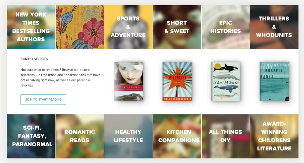 Scribd ereader subscription