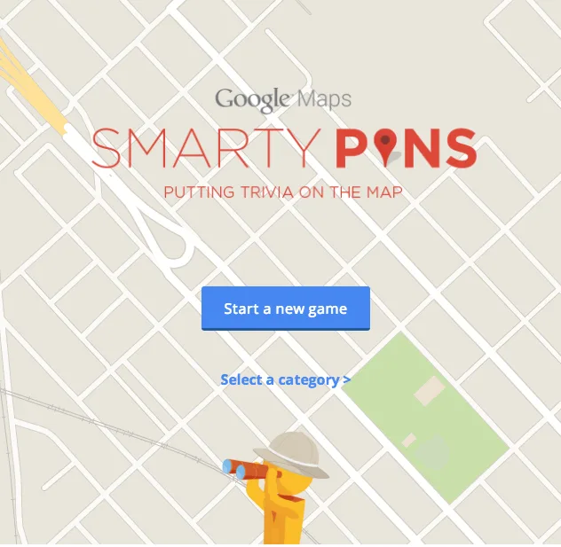 Play SmartyPins geography trivia game with Google Maps
