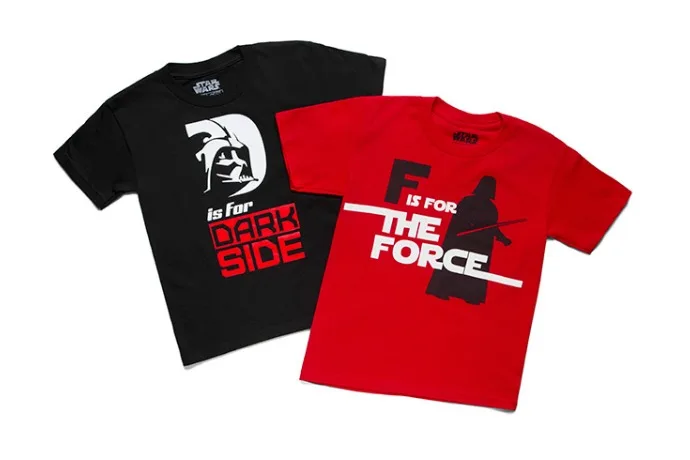 D is for The Dark Side: Cool Star Wars alphabet t-shirts at Think Geek