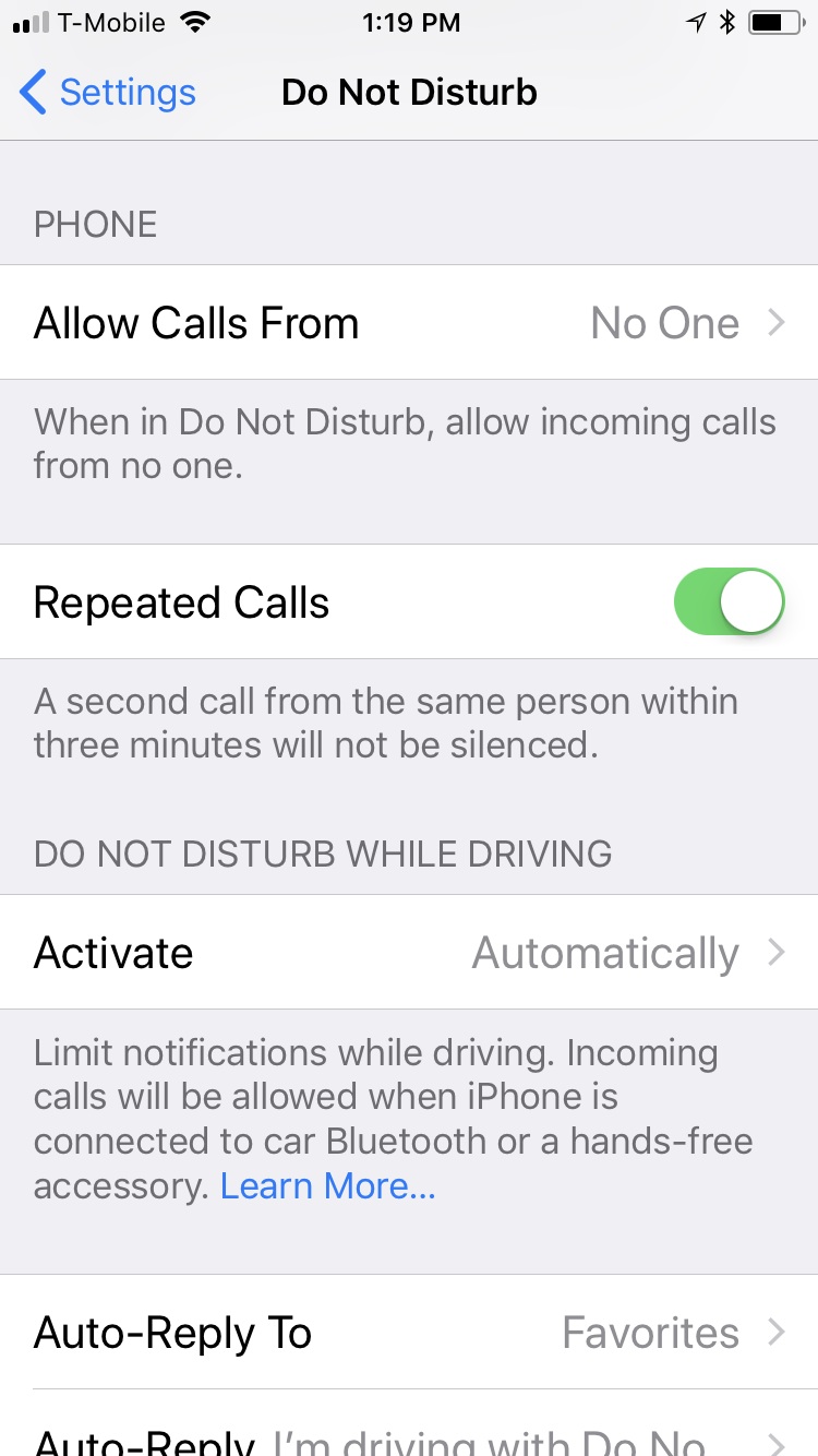 How to set up Do No Disturb While Driving on iOS 11 