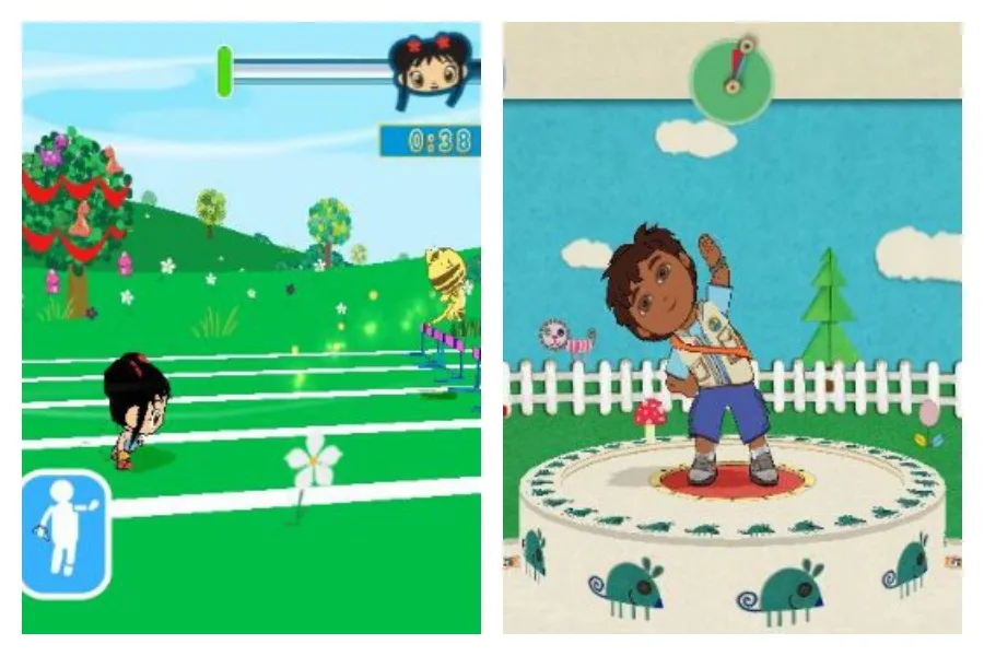 Getting kids off the couch with the help of a Wii remote. And Dora.