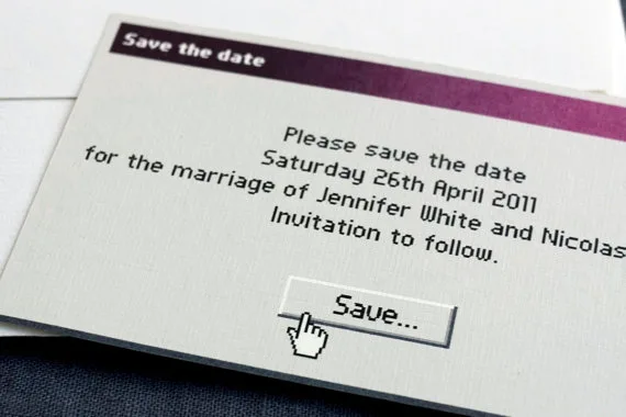 A save the date invitation with a techie twist