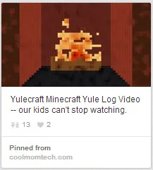 Minecraft Yule Log Pin | Cool Mom Tech