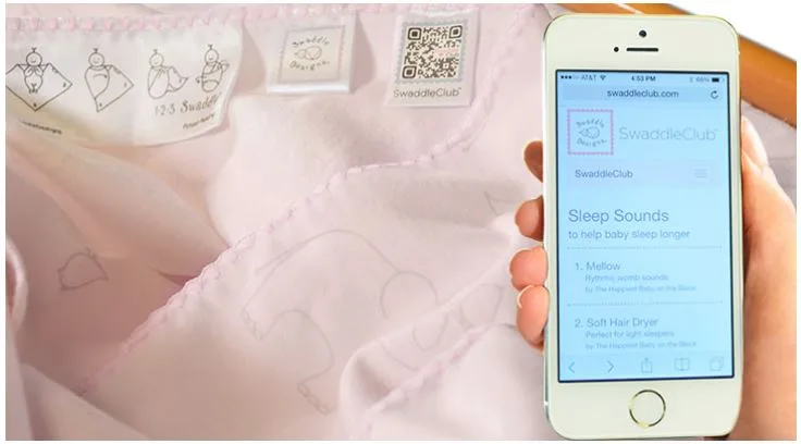 Swaddle Designs QR code swaddle blanket | Cool Mom Tech