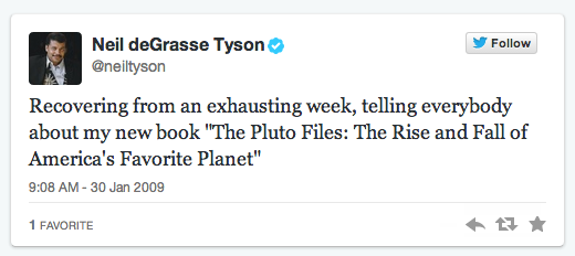 Neil DeGrasse Tyson first tweet