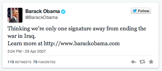 Barack Obama first tweet Barack Obama first tweet