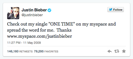 Justin Bieber first tweet Justin Bieber first tweet