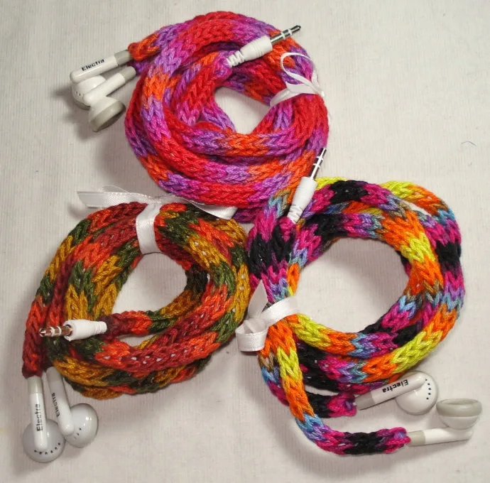 How to fix earbud tangles? Yarn bomb them!