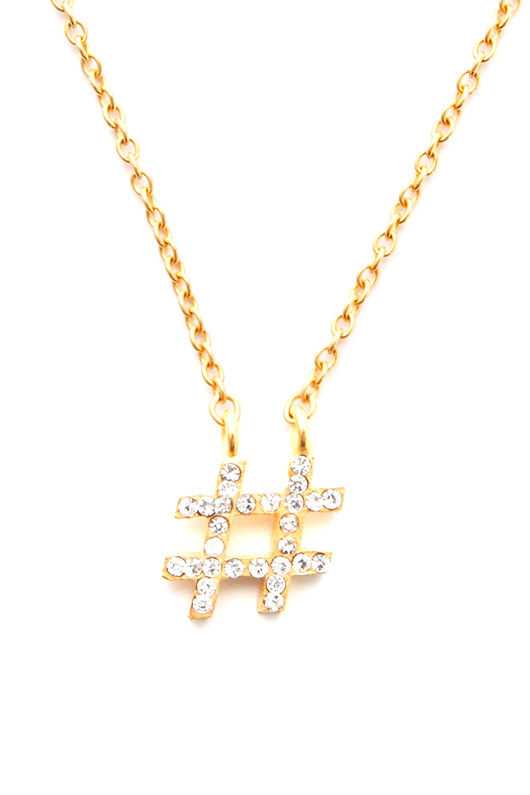 Stylish tech gifts for women: hastag necklace