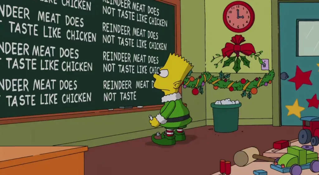 Simpsons 2014 holiday sequence including obligatory Frozen reference