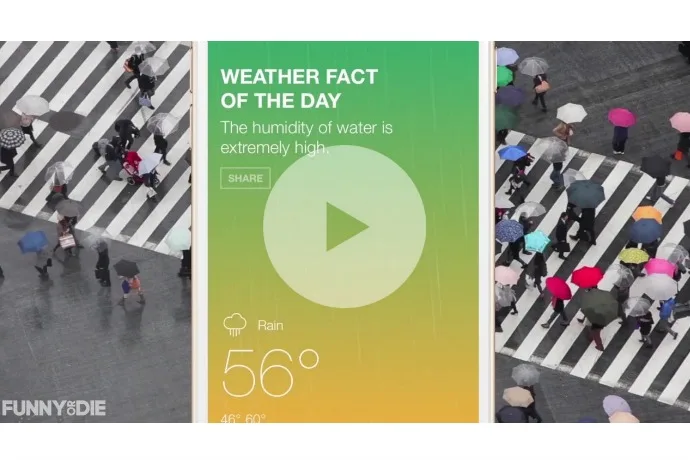 The Funny or Die Weather app has real forecasts and hilarious "facts".
