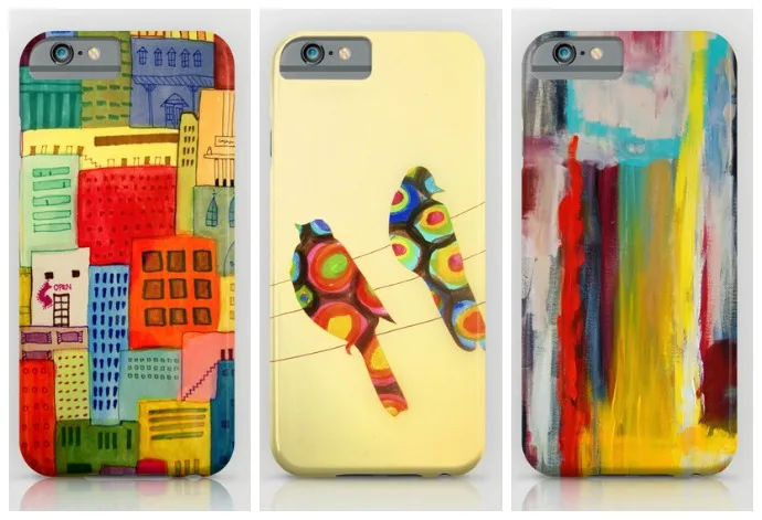 Colorful artist-designed smartphone cases put a little spring in your step. Or spring in your spring.